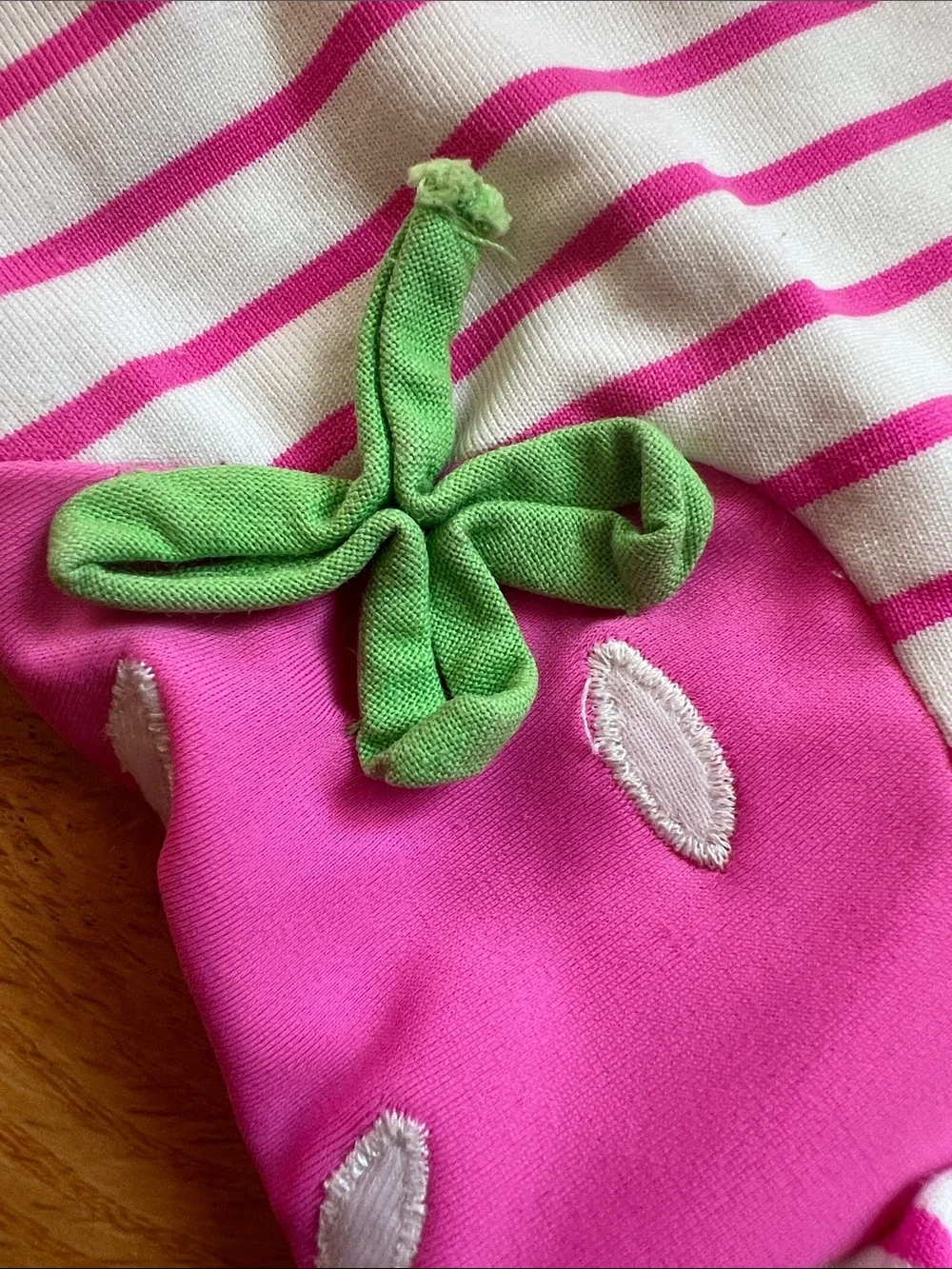 Florence Eiseman Pink Stripe Peplum Swimsuit with Strawberry Girls 12 Months